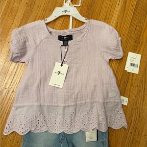 For all man kind 7 - top and jean shorts 2T